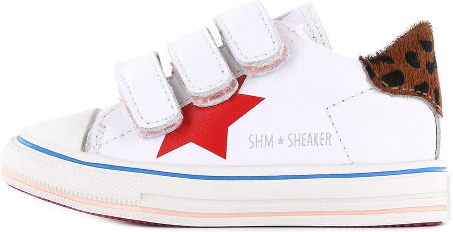 Shoesme Sneakers | Meisjes | white red | Leer