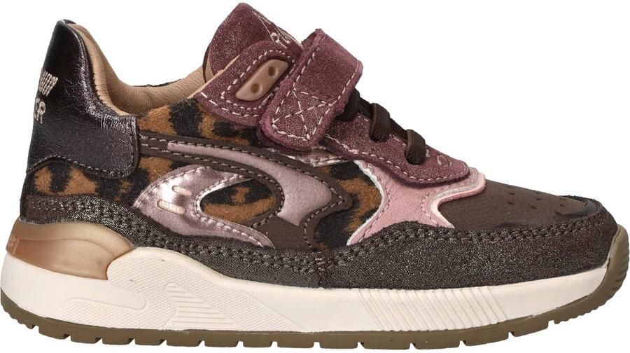 Shoesme suède sneakers donkerbruin donkerpaars - Foto 4