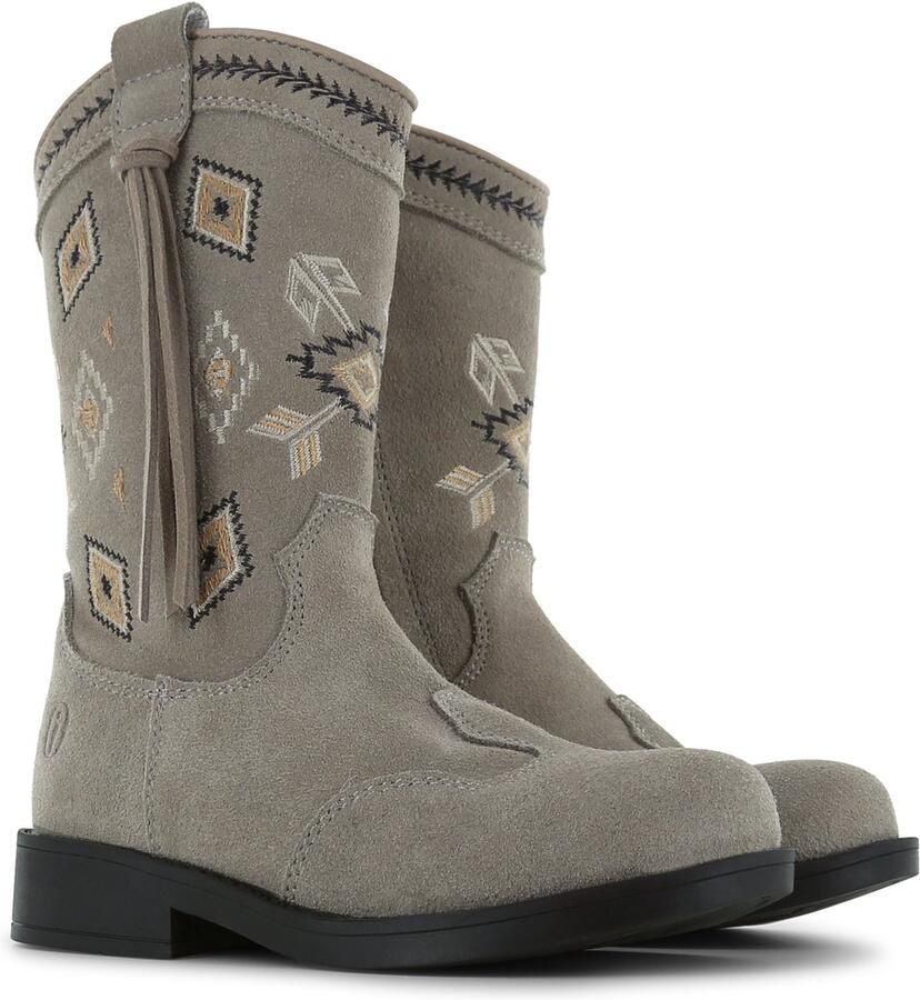 Shoesme taupe cowboylaars met teddy voering