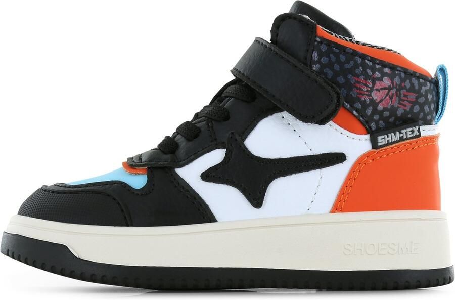 Shoesme Water-Proof Zwart-Wit Sneaker Sneakers Kinderen Jongens Orange Black Microfiber leer - Foto 3