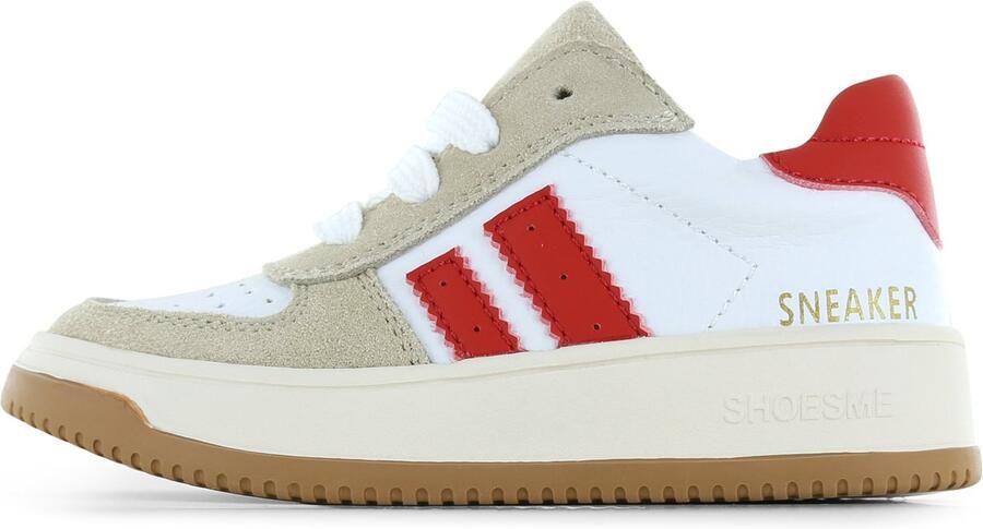 Shoesme wit-rode sneaker