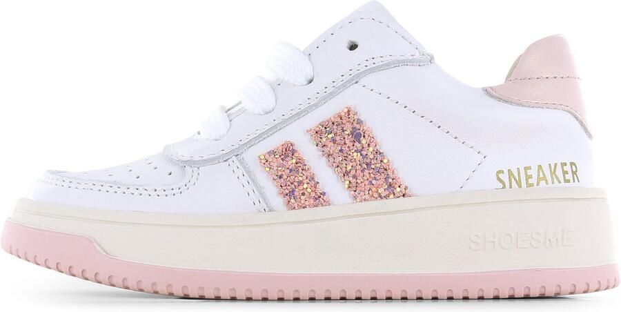 Shoesme wit-roze sneaker