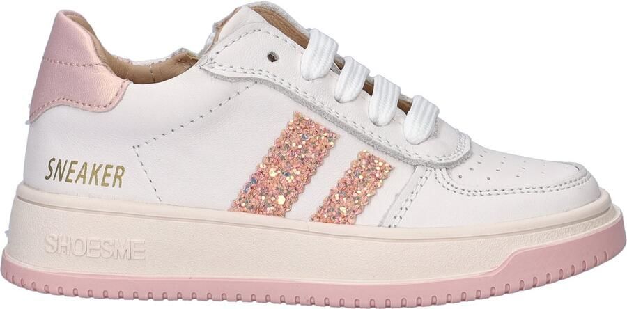 Shoesme Wit-Roze Sneaker Sneakers Kinderen Meisjes White Pink Glitter Microfiber leer - Foto 2