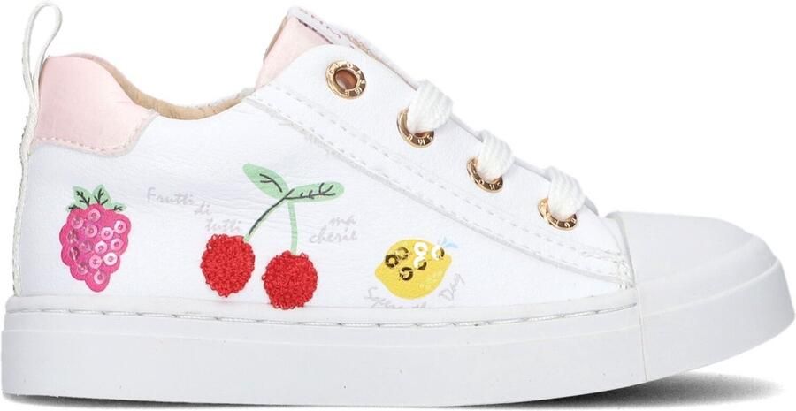 Shoesme Witte Sneaker Met Kersjes Veterschoen Kind Meisjes White Fruits Microleer - Foto 9