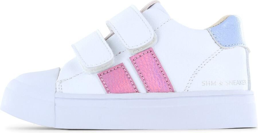 Shoesme Sneakers Meisjes White Pink Blue Leer - Foto 3
