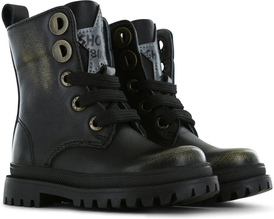 Shoesme Laarzen Meisjes Black Gold Leer - Foto 2