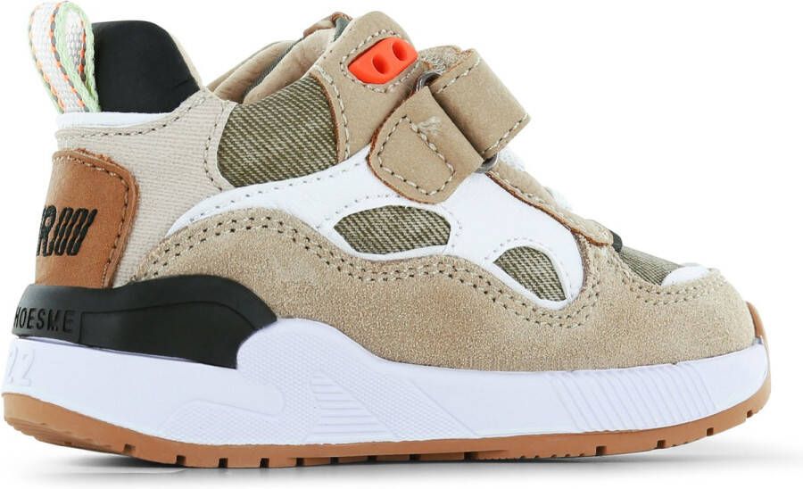 Shoesme Sneakers Jongens Beige Orange Leer