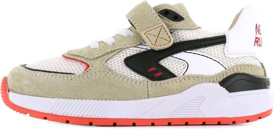 Shoesme Sneakers Jongens Beige Red Leer