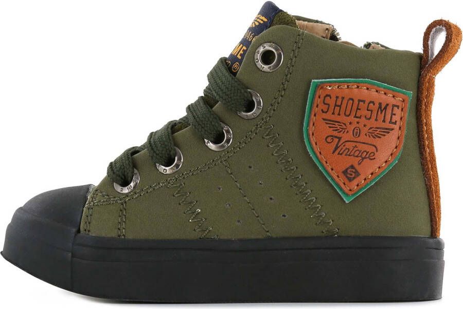 Shoesme SH22W036-B leren sneakers olijfgroen - Foto 3