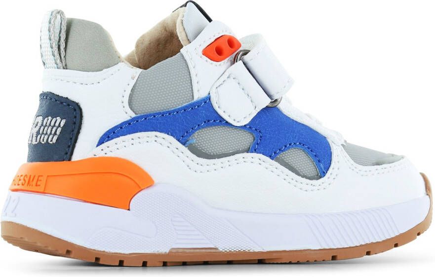 Shoesme Sneakers Jongens White Blue Orange Leer