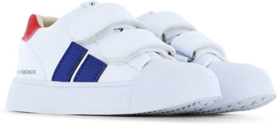 Shoesme Sneakers Jongens White Blue Red Leer