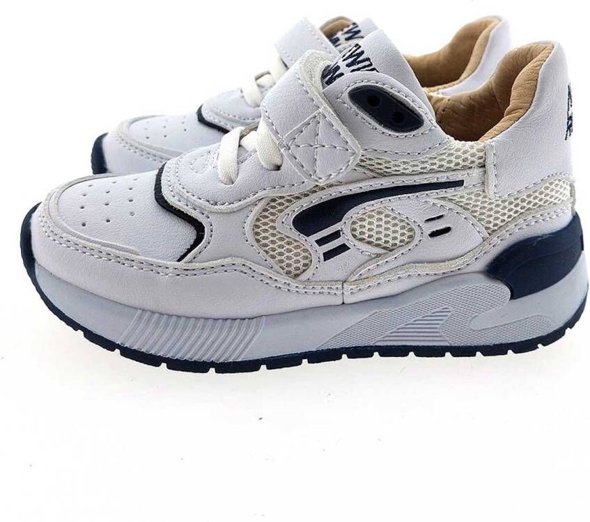 Shoesme Sneakers Jongens White Dark Blue Leer