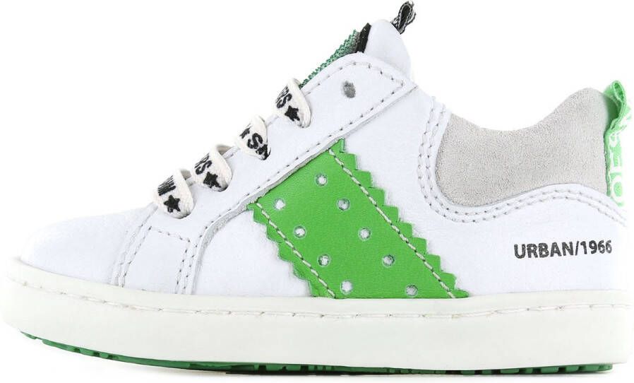 Shoesme Sneakers | Jongens | white green | Leer