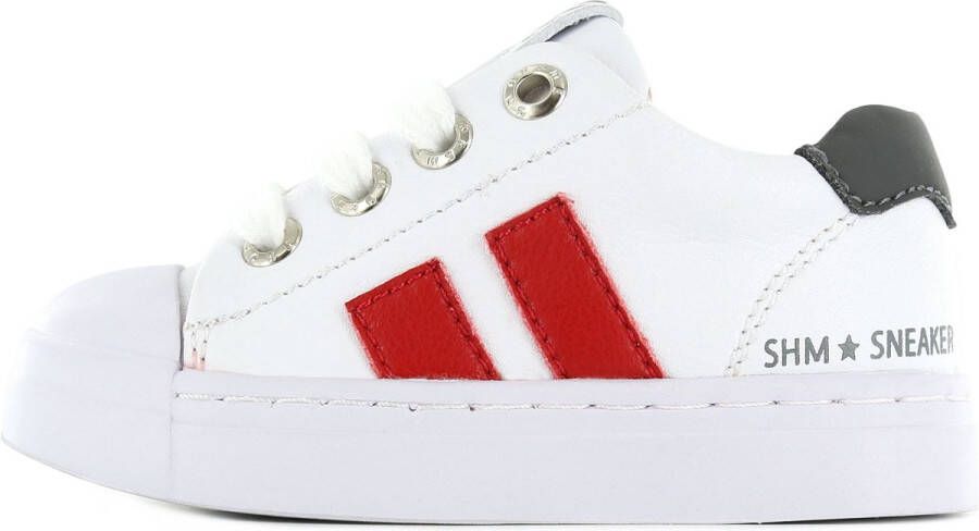 Shoesme Sneakers Jongens white red Leer