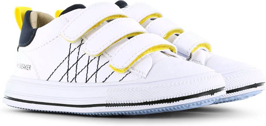 Shoesme Sneakers Jongens WHITE YELLOW Leer