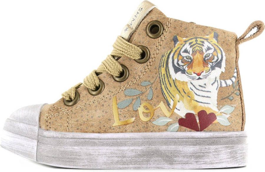 Shoesme Sneakers Beige Tiger Leer