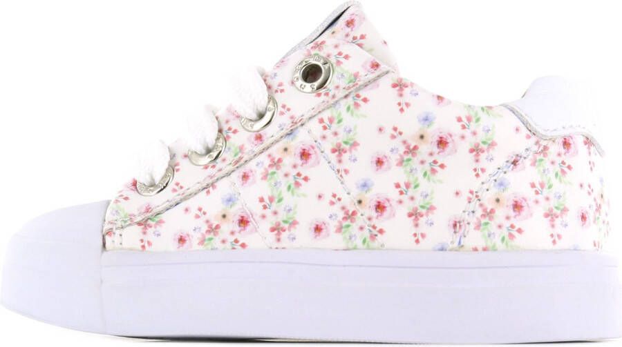 Shoesme SH22S002-A leren sneakers met bloemenprint wit Meisjes Leer Bloemen 22 - Foto 6