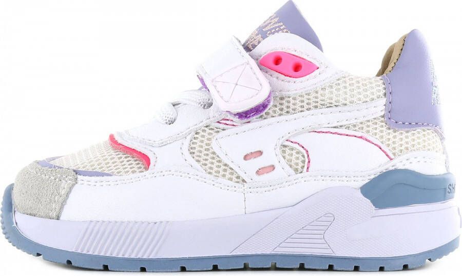 Shoesme Sneakers | Meisjes | White Lilac Fuchsia | Leer