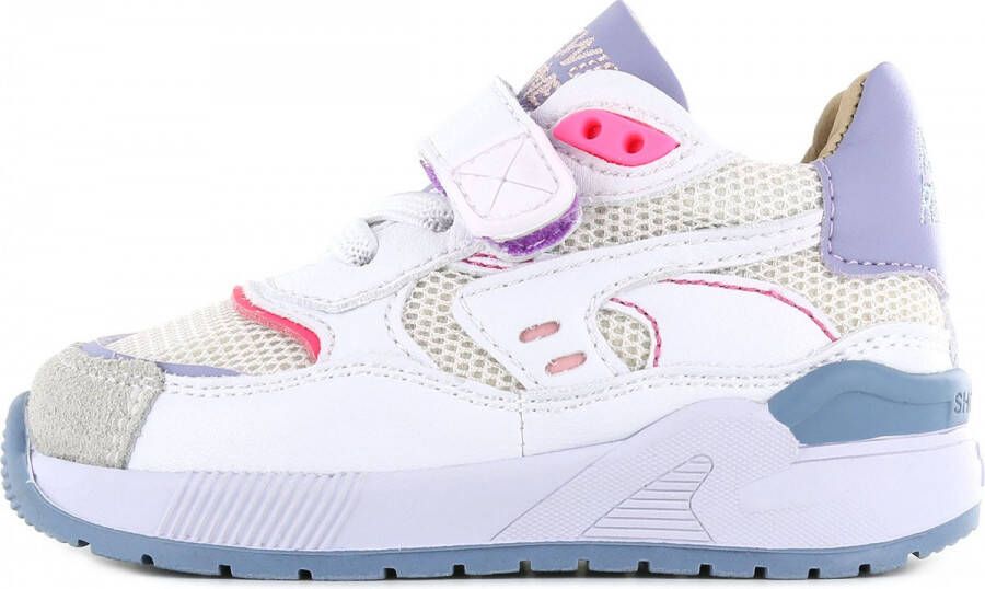 Shoesme Sneakers | | White Lilac Fuchsia | Leer