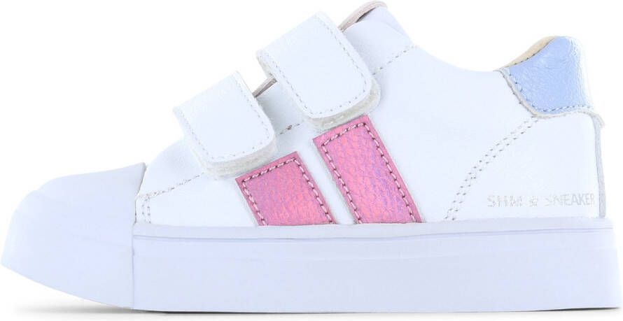 Shoesme Sneakers Meisjes White Pink Blue Leer