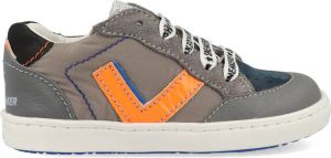 Shoesme grijze sneaker met oranje en blauwe details
