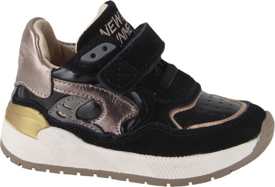 Shoesme leren sneakers zwart goud Meisjes Leer Meerkleurig 27 - Foto 2