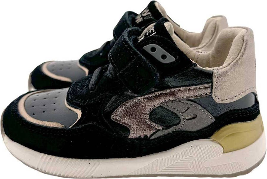 Shoesme leren sneakers zwart goud Meisjes Leer Meerkleurig 27