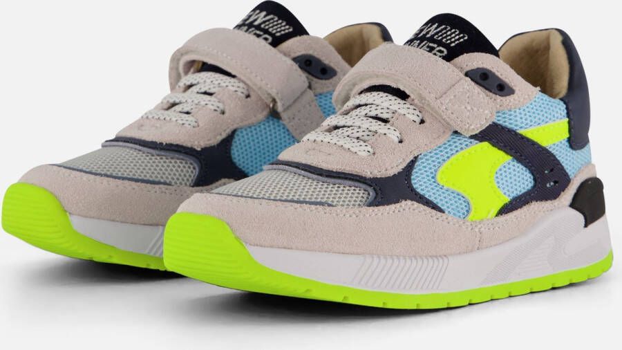 Shoesme leren sneakers grijs blauw Leer Effen 22 - Foto 3