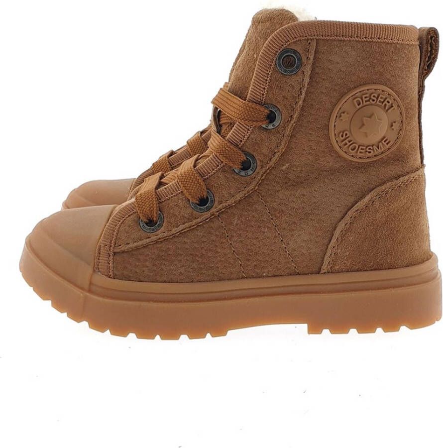 Shoesme Veterboots Jongens Cognac Schapenwol