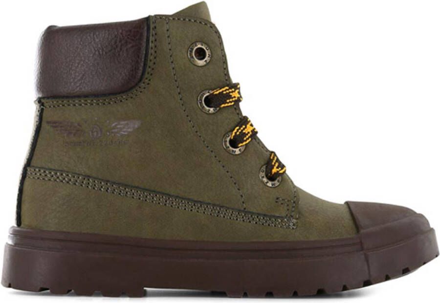 Shoesme Veterboots Jongens Dark Green Leer