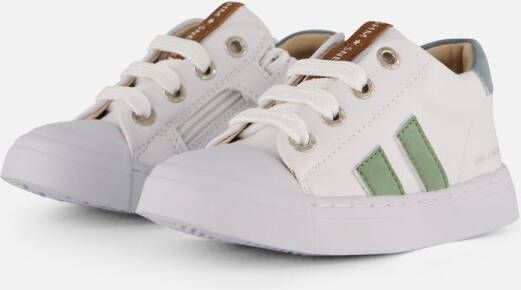 Shoesme Veterschoenen Meisjes jongens white green Leer