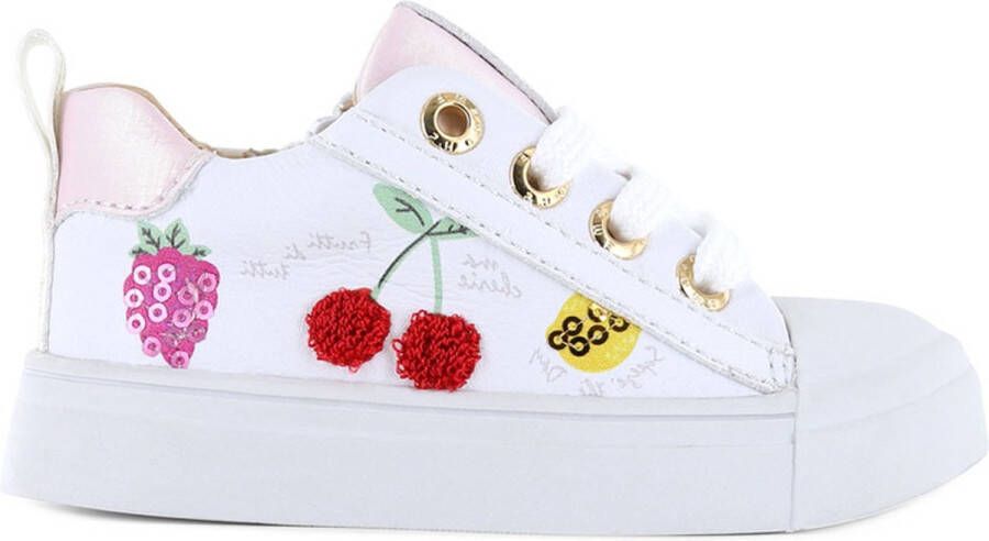 Shoesme Veterschoenen Meisjes White Fruits Leer - Foto 3
