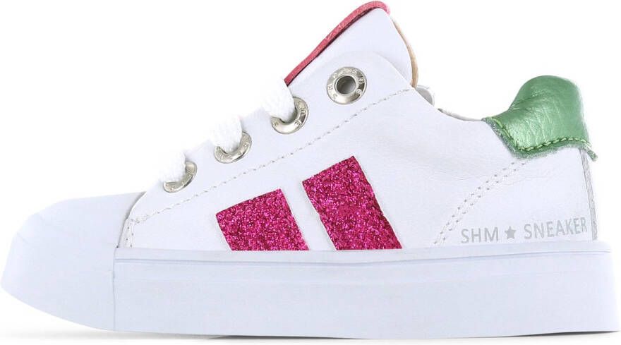 Shoesme leren sneakers wit roze Meisjes Leer Meerkleurig 21