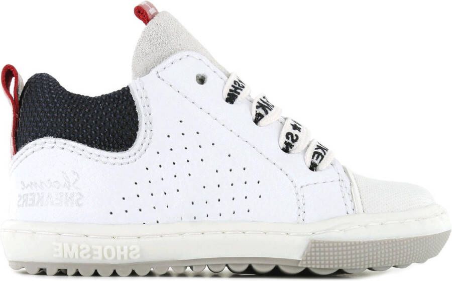 Shoesme EF22S012 B leren sneakers wit donkerblauw
