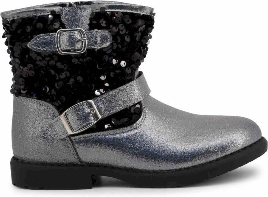 Shone Schoenen Enkellaarsjes 234-021-SILVER Kinderen zilver zwart