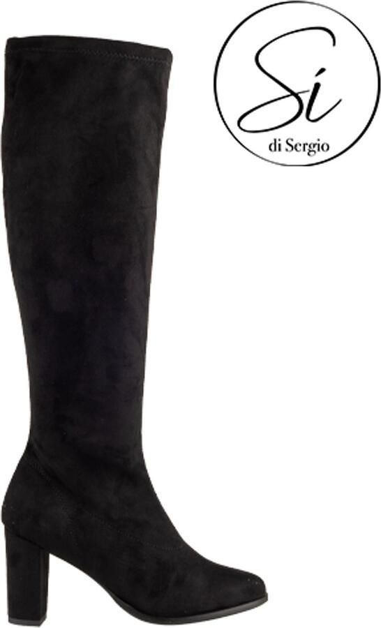 SÌ di SERGIO art. SESTO suedine donkerblauw navy knielaars stretchlaars stretchlaarzen