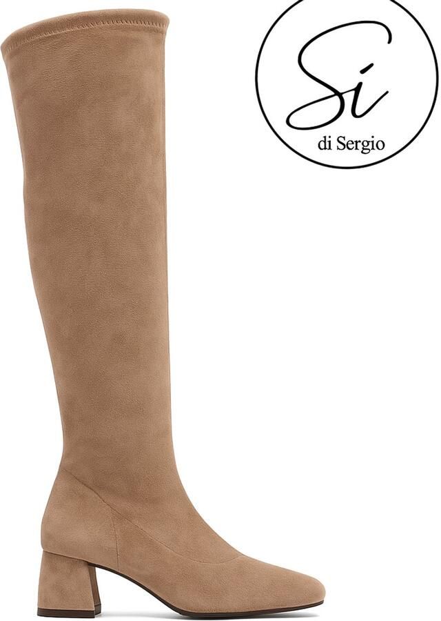 SÌ di SERGIO SI di Sergio overknee laarzen beige zand