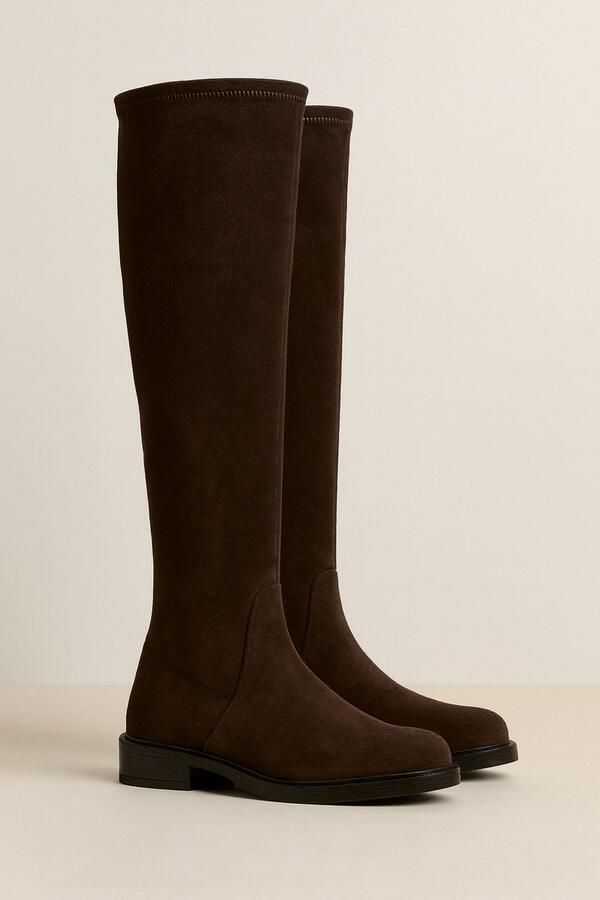 SÌ di SERGIO SI di Sergio art. VENEZIA camoscio testa 39 di moro darkbrown stretch knielaars