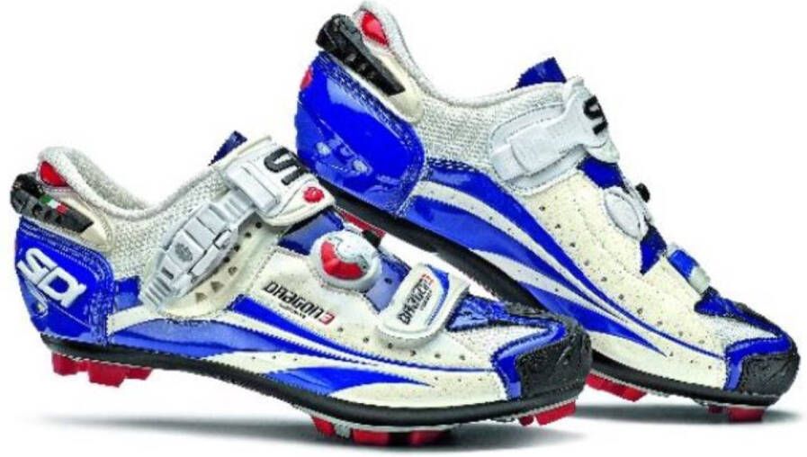 Sidi Dragon 3 Mountainbikeschoenen Carbon SRS Vernice wit blauw cream