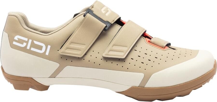 Sidi Asper Fietsschoenen Gravelschoenen Heren Beige Klittenband Comfortabele pasvorm Pedaalgrip