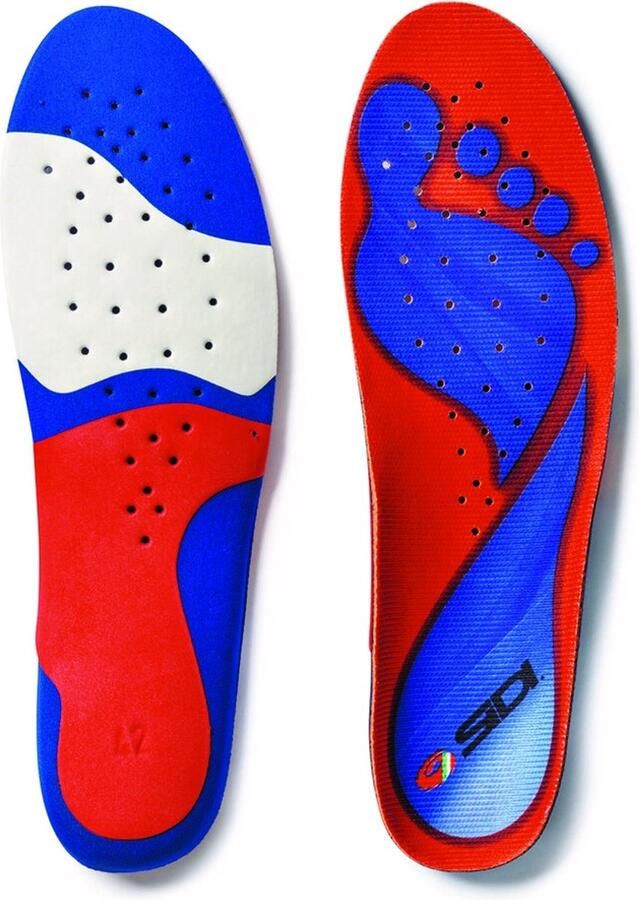 Sidi Memory Insole Nr 98 Fietsschoen inlegzolen Memory foam Dempt en ondersteunt Antibacterieel Rood Blauw - Foto 1