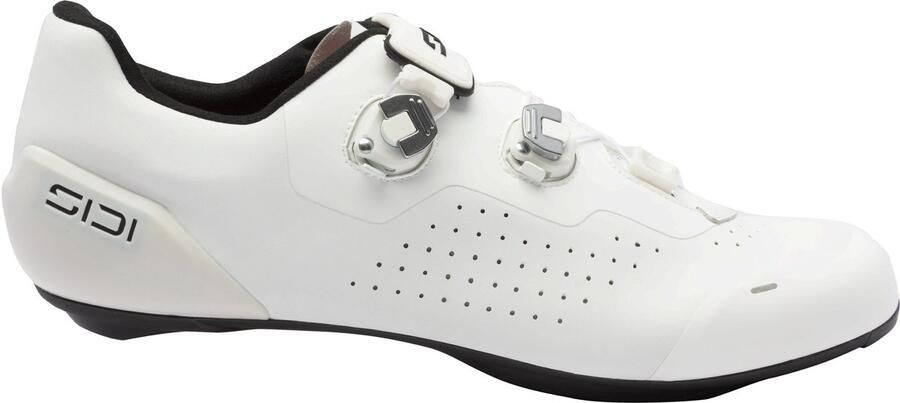 Sidi Genius X Fietsschoenen Heren Microvezel Wit 46 Carbon zool Dubbele draaisluiting