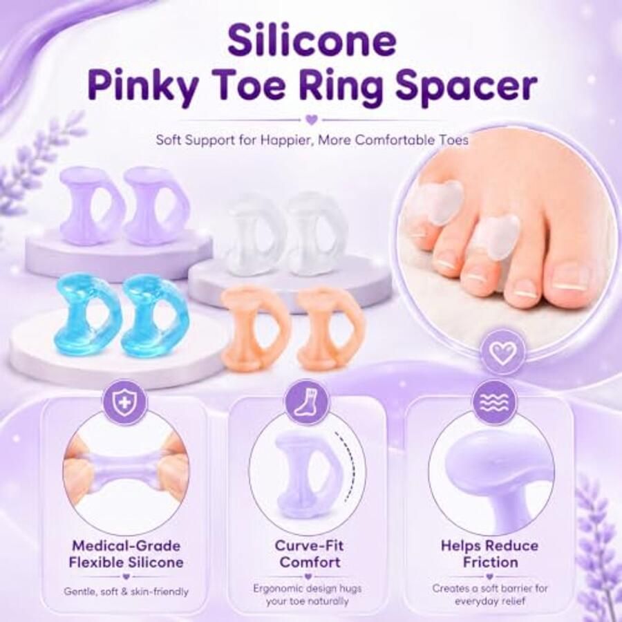 Siliconen Teenslippers Corrector Voor Overlapping en Hamerteen 4 Paar