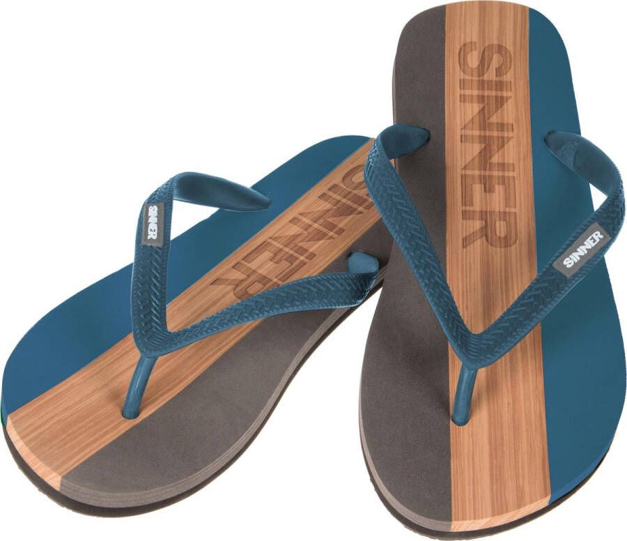 SINNER Capitola Heren Slippers Blauw Lichtbruin Grijs