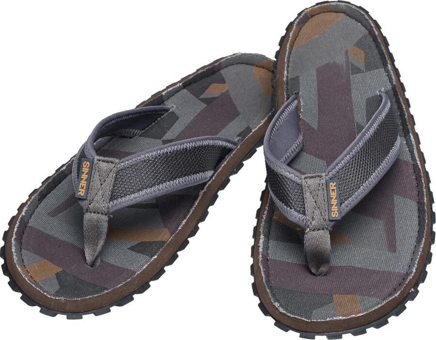 Sinnner Sinner Beach Slaps III Unisex Slippers Donker grijs Donker bruin