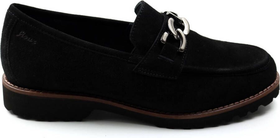 Sioux MEREDITH 734 5167760 Zwarte dames moccasin instappers wijdte H