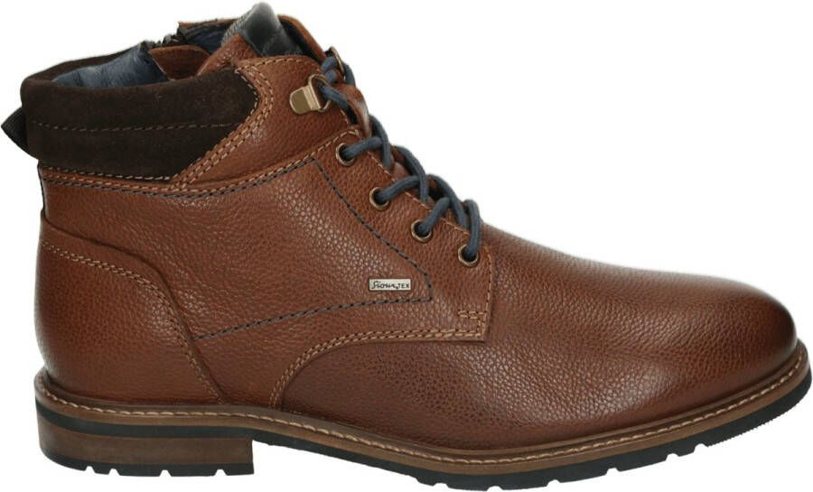 Sioux ROSTOLO-701-TEX Vrije tijd half-hoogHeren veterschoenHeren sneakers Cognac