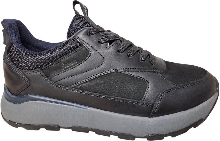 Sioux 13040 701 H Sneakers Zwart Leer en Nubuck Heren Slip-In Zwart