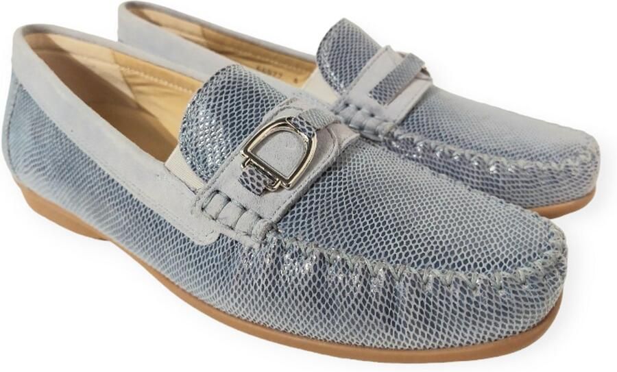 Sioux Instapper Cortizia-723-H Lichtblauw Suède Verwisselbaar Voetbed Wijdte H