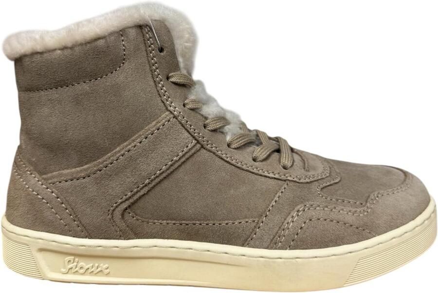 Sioux MAITES SNEAK 006-LF Hoge sneakers Veterboots Dames veterschoenen Dames sneakersHalf-hoge schoenen Wit beige